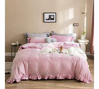 Velvet Bedding Bed Winter Duvet Set Twin King Double Size Soft Warm Flannel 4 Pcs Quilt Cover Sets Flat Sheet (Pink Queen)