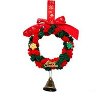 Velvet Bell Wreath 14cm Red Blue Ready-to-Hang Flannel Chenille Door | Handcrafted chenille stems feature soft flexible texture with festive bell details fits walls doors or for windows