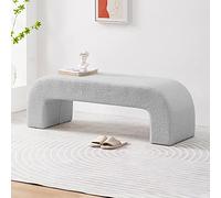Velvet Bench Upholstered Ottoman, Rectangular Coffee Table, Faux Fur Entryway Footrest for Bedroom or Hallway, Modern Design