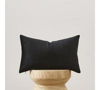 Velvet Black Cushion Covers 12 x 20 Inch Small Square Decorative Throw Pillowcases 30 x 50cm for Sofa Bedroom Living room 2 pack