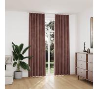 vidaXL Blackout Curtains 2pcs with Hooks Velvet Antique Pink 140x245cm UK NEW