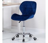 (Velvet Blue) Charles Jacobs Cushioned Swivel Office Chair