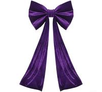 Velvet Bow, 150x80cm Large Size with Pearl Garland, Elegant Flocking Backdrop Decor for Wedding Birthday Party Venue(C)