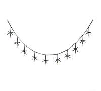 Velvet bow and iron bell garland string for Christmas tree and indoor decor, handcrafted festive decoration creating warm holiday feeling (dark green)