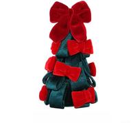 Velvet Bow Christmas Tree Ornament, Plush Bowknot Tree Hanging Decoration, Soft Fabric Lightweight Holiday Decor in Red and Green for Traditional