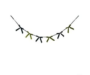 Velvet Bow Garland Banner for Xmas Tree and Fireplace Decoration 5 9 ft Long Plush Design Enhances Seasonal Home Decor (Dark green+green)