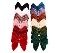 Velvet Bow Hair Clips Barrettes for Baby Girl Women Hair Bows Alligator Clip Accessories for Toddler Little Girls Teens (Velvet Fable 3inch 24 pcs)