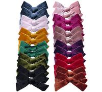 Velvet Bow Hair Clips Barrettes for Baby Girl Women Velvet Hair Bows Alligator Clip Accessories for Toddler Little Girls Teens (3.5 Inches 12 Pairs)