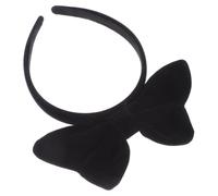 Velvet Bow Headband for Women Black Cute Stylish Hair Accessory | Large Bowknot Design, Secure Comfortable Fit, Birthday and Princess Costume Use, Versatile Styling
