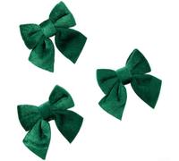 Velvet Bow Ornaments Set 48pcs Red Green Pink White(K) | 48 pieces total, soft velvet texture, red green pink white colors, for ideal for tree and wreath decor