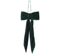 Velvet Bow Tree Ornaments for Christmas Decorations Window Hanging Long Design with Classic Look (12cm Green)