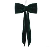 Velvet Bow Tree Ornaments for Christmas Decorations Window Hanging Long Design with Classic Look (30cm Green)