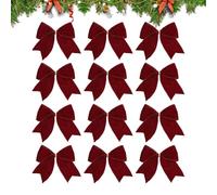 Velvet Bows for Christmas Tree | Retro 15 cm, 12 Pieces Decoration Christmas Bows, for Wreath, Packaging, Box, Wedding, Party, Candy Bag, Home