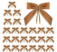 Velvet Bows - Velvet Christmas Bows | Christmas Wreath Garland Velvêt Bow Set of 24 | Holiday Wreath Bow Ornament for Garland Tree Indoor Outdoor Holiday Wrapping Decor | Small Velvêt Navidad Bôws