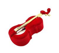 Velvet Box Ring Case Gift Box Trinket Case Jewelry Organiser Applicable To All Kinds Of Jewelry Violin Design Red