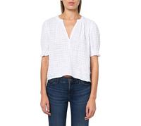 Velvet by Graham & Spencer Women's Bonita Textured Gauze Blouse, White, L
