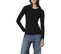 Velvet by Graham & Spencer Women's Long Gauzy Whisper Classics Longsleeve Tee, Black, Large