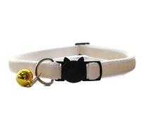 Velvet Cat Collars with Bell | Quick Safety Release Breakaway Buckle | Handmade in the UK | Available in Cat & Kitten Size | Cream Velvet