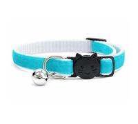 Velvet Cat Collars with Bell | Quick Safety Release Breakaway Buckle | Handmade in the UK | Available in Cat & Kitten Size | Turquoise Velvet
