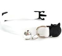 Velvet Cat Collars with Bell | Quick Safety Release Breakaway Buckle | Handmade in the UK | Available in Cat & Kitten Size | White Velvet