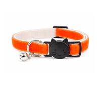 Velvet Cat Collars with Bell | Quick Safety Release Breakaway Buckle | Handmade in the UK | Available in Cat & Kitten Size | Orange Velvet