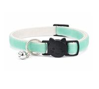 Velvet Cat Collars with Bell | Quick Safety Release Breakaway Buckle | Handmade in the UK | Available in Cat & Kitten Size | Mint Green Velvet