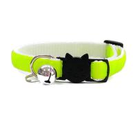 Velvet Cat Collars with Bell | Quick Safety Release Breakaway Buckle | Handmade in the UK | Available in Cat & Kitten Size | Neon Green Velvet