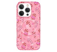 VELVET CAVIAR Christmas Phone Case for iPhone 15 Pro - Compatible with MagSafe - 10ft Drop Tested - Holiday Pink Peppermint Glitter Winter Theme