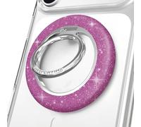 VELVET CAVIAR Compatible with MagSafe Phone Grip 2.0 | Cute Magnetic Ring Holder | Finger Loop Kickstand | Pop On Accessory for iPhone 17, 16, 15, 14, 13, 12 | Purple Stardust Glitter
