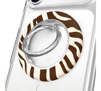 VELVET CAVIAR Compatible with MagSafe Phone Grip 2.0 | Cute Magnetic Ring Holder | Finger Loop Kickstand | Pop On Accessory for iPhone 17, 16, 15, 14, 13, 12 | Coco Zebra