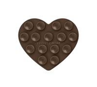 Velvet Caviar Suction Cup Phone Case Mount Compatible with MagSafe Devices Only - Magnetic Silicone Sticky Phone Grip Holder for iPhone Back of Phone - Mirror Gripper (Espresso Brown Heart)