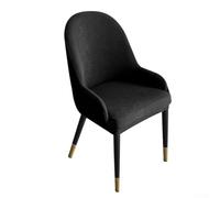 Velvet Chair Cover with Semicircular Shape for Curved Dining Chairs, High Elasticity Fabric with Wrinkle and Pilling Resistance, Machine Washable (black)
