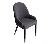 Velvet Chair Cover with Semicircular Shape for Curved Dining Chairs, High Elasticity Fabric with Wrinkle and Pilling Resistance, Machine Washable (dark gray)