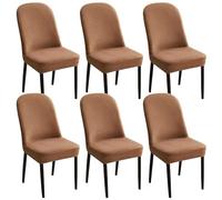 Velvet Chair Covers for Dining Chairs 1/2/4/6-Pack Soft Stretchable Seat Covers with Curved Backrest Ideal for Dining Room Banquet Home Decor D Set of 6