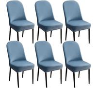 Velvet Chair Covers for Dining Chairs Set of 6 Soft & Stretchy Curved Backrest Design Perfect for Dining Room Banquet Home Decor Easy to Clean