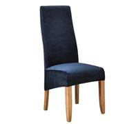 Velvet Chair Covers High Elasticity Dining Room Chair Covers Soft Velvet Surface, Washable and Easy To Install, Suitable For Living Room, Bedroom, and Home Use (Dark Blue, 6-Pack)