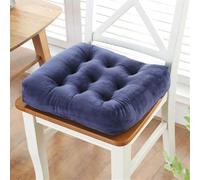 Velvet chair cushions, Machine Washable Square chair cushions, Suitable For Kitchen, Restaurant, Office And Dormitory,Dark Blue,17 X 17 X 2.5 Inch