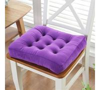 Velvet chair cushions, Machine Washable Square chair cushions, Suitable For Kitchen, Restaurant, Office And Dormitory,Purple,23 X 23 X 2.5 Inch