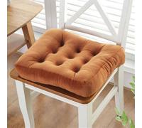 Velvet chair cushions, Machine Washable Square chair cushions, Suitable For Kitchen, Restaurant, Office And Dormitory,Khaki,15 X 15 X 2.5 Inch