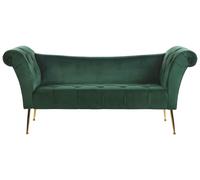 Velvet Chaise Lounge Green NANTILLY