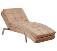 Beliani Chaise Longue Loiret Velvet Light Brown