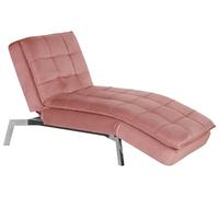 Beliani Velvet Chaise Lounge Pink Loiret