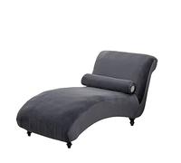 GUYIRT Velvet Chaise Lounge Slipcover, Stretch Universal Lounge Chair Sofa Cover Furniture Protector for Indoor Bedroom-dark gray