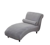 GUYIRT Velvet Chaise Lounge Slipcover, Stretch Universal Lounge Chair Sofa Cover Furniture Protector for Indoor Bedroom-light grey