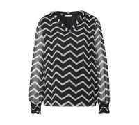 Velvet-chiffon tunic blouse for women Cecil Noir 36