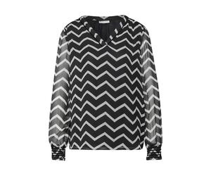 Velvet-chiffon tunic blouse for women Cecil Noir 36