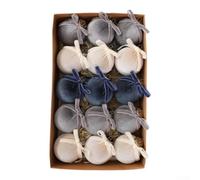 Velvet Christmas Ball Ornaments Set, 8cm Fabric Xmas