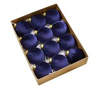 Velvet Christmas Ball Pendant Christmas Tree Decoration Ball Set With Year Balls Decorative Box New Xmas Gift ball trees white ornaments tree small ornaments For flat christmas frosted ornamen