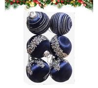 Velvet Christmas Ball Set - Shatterproof Christmas Balls Ornaments Velvet Set - Tree Balls With Metal String For Home Party