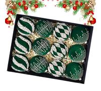 Velvet Christmas Balls | 12-Piece Flocked Christmas Balls Tree Ornaments - Holiday Home Decor for Indoor Outdoor Party Bedroom Living Room Kitchen Table Mantel Garland